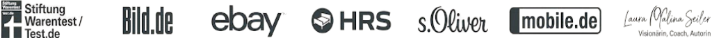 Client logos including eBay, RTL, Zeit Online, and 60+ more brands